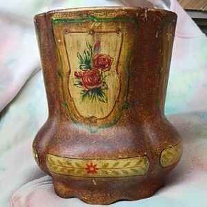 Vintage Floral Painted Vase